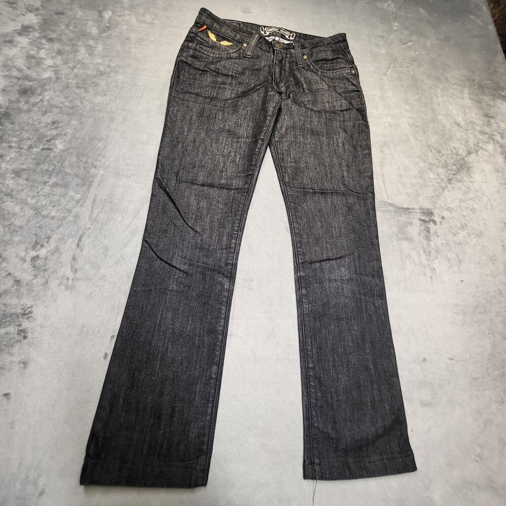 Robin's Jean Jeans Womens 25 Black Bootcut Slim Stretch Y2K Denim